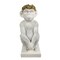Kingston Living 14" White and Gold Monkey with Flower Crown Figurine